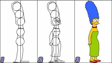 Мардж симпсон рисунок поэтапно