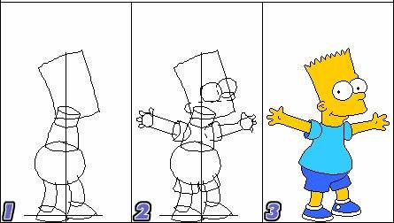 Пошаговые рисунки симпсоны