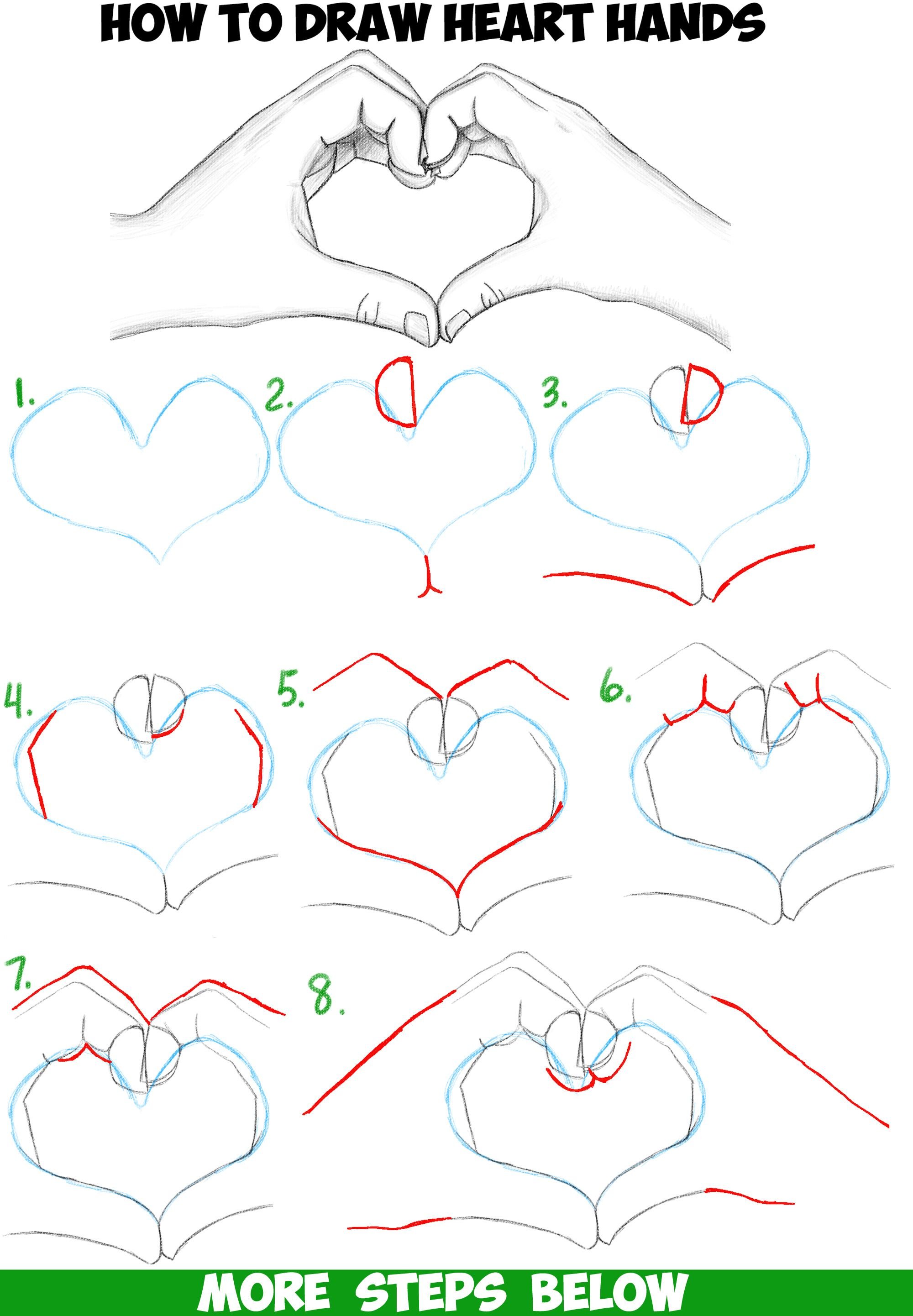 Как нарисовать сердце поэтапно карандашом