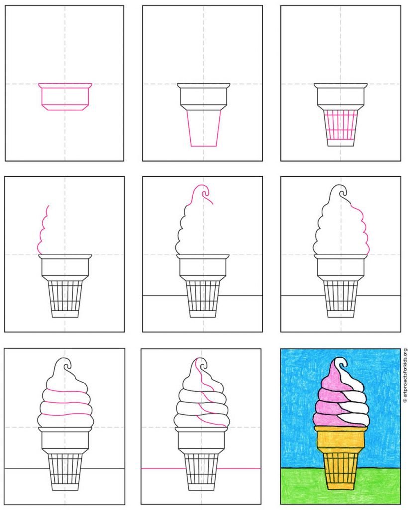 Рисовать мороженое