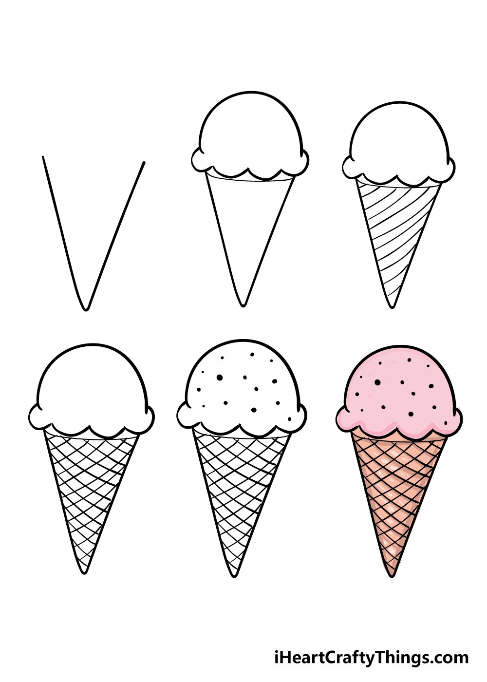 Лёгкие рисунки мороженого