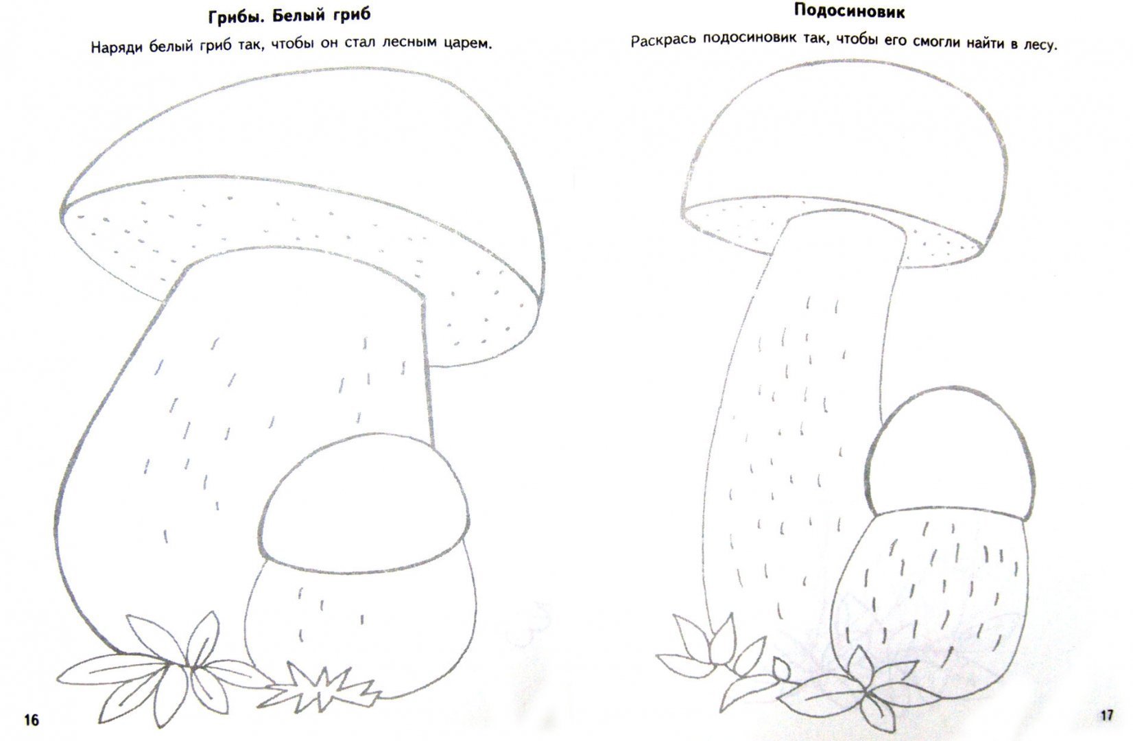 Штриховка грибов для дошкольников