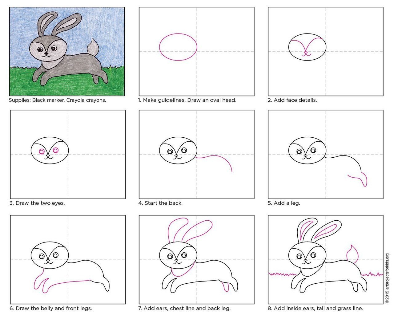 Как нарисовать кролика по схеме шаг за шагом