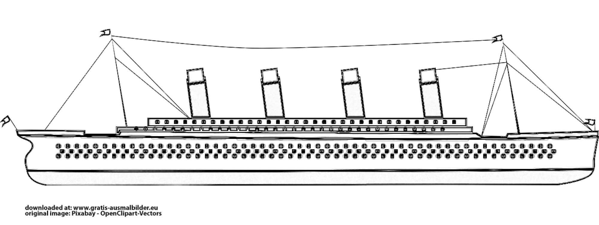 Титаник схематичный рисунок вид сбоку