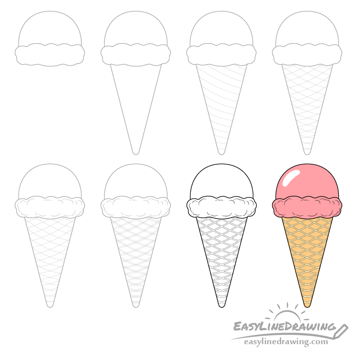 Как легко нарисовать мороженое шаг за шагом | belgorod-potolok.ru