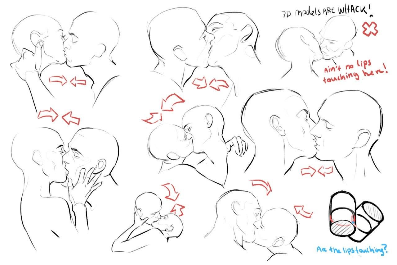Позы поцелуев для рисования
