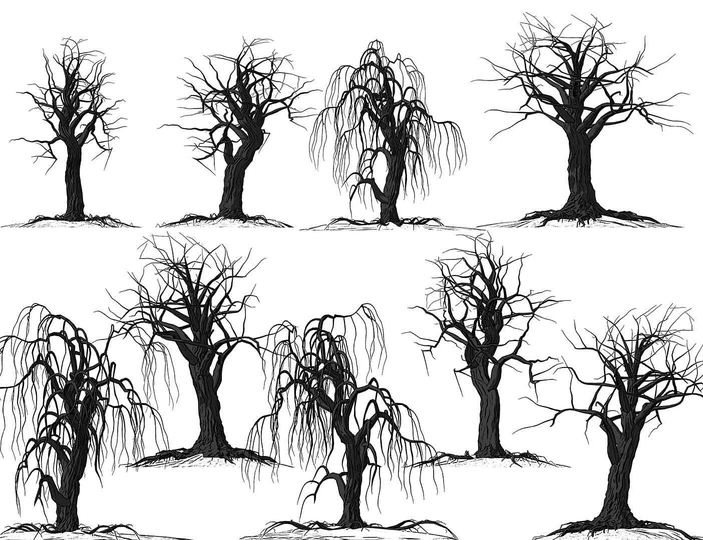 Страшные голые деревья