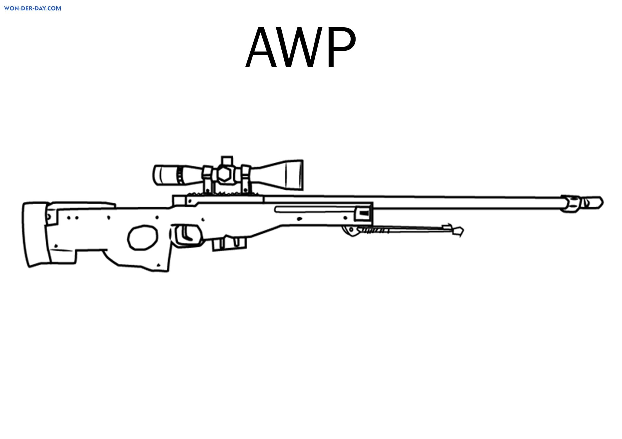 рисунок снайперской винтовки awp (119) фото