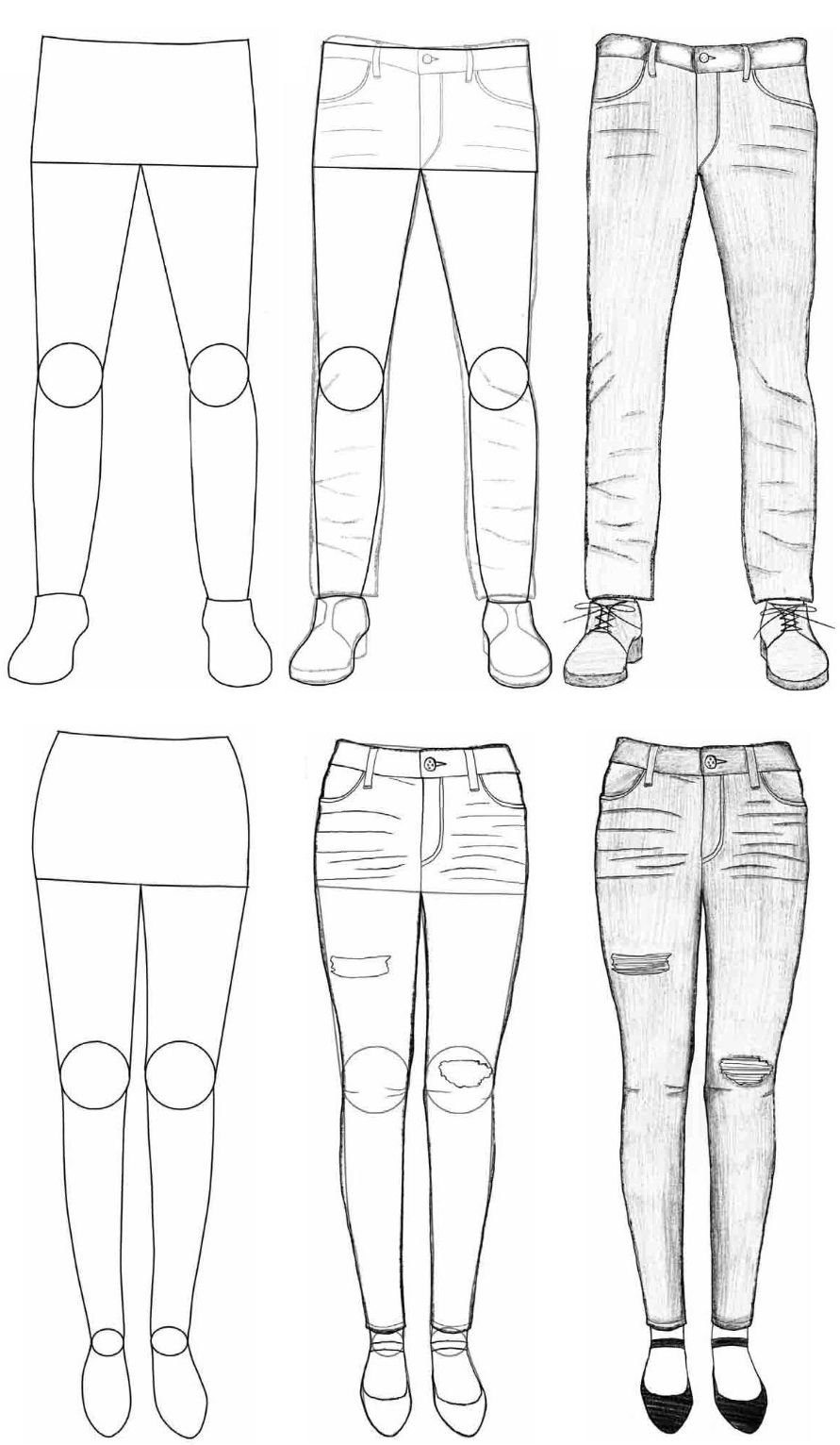 Кости на джинсах рисунок