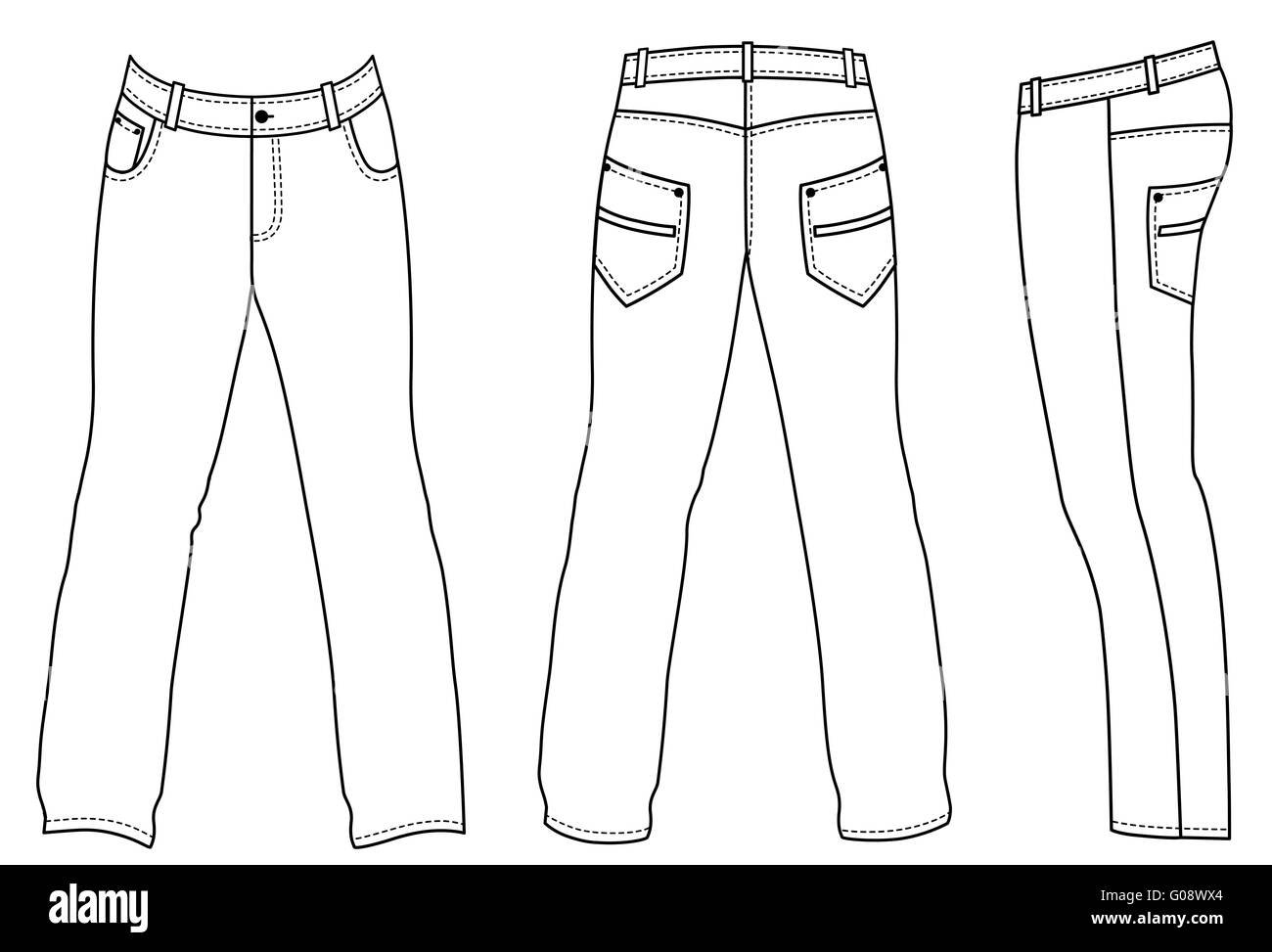 Схематичное изображение джинсы