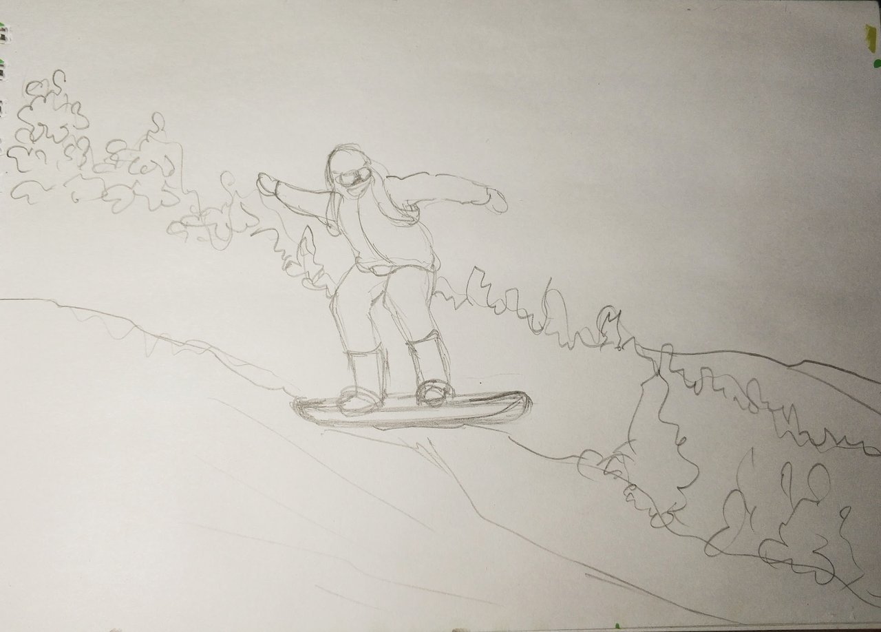 Рисунки сноубордистов карандашом легкие