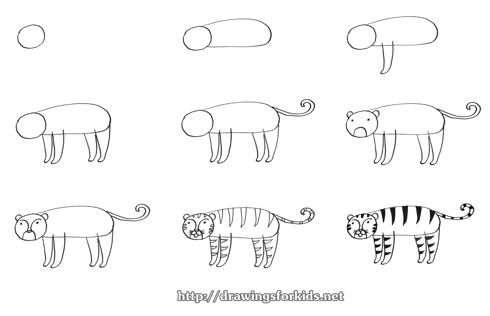 Рисунок тигра карандашом для срисовки для детей