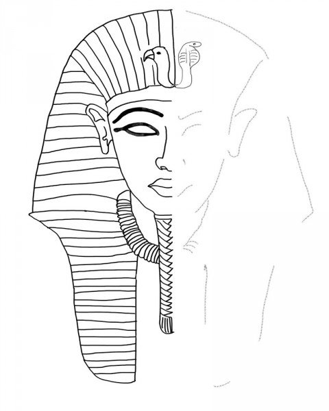 Маска фараона рисунок 5. Маска фараона Тутанхамона рисунок. Маска фараона рисунок 5 класс. Тутанхамон рисунок. Маска Тутанхамона.