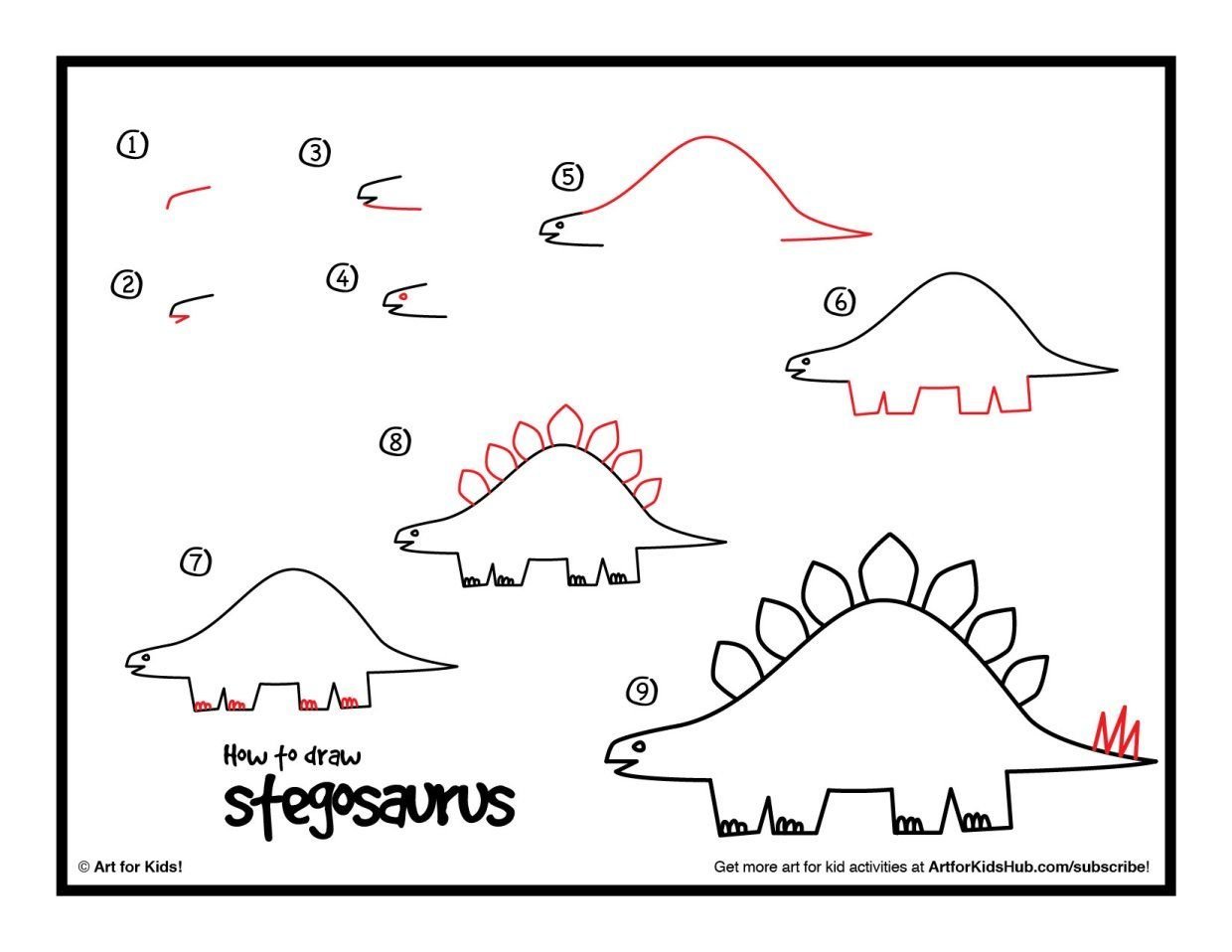 Учимся рисовать динозавра для детей 6-7 лет