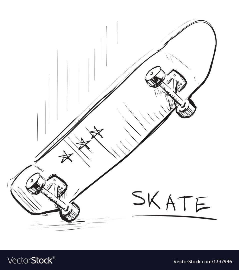 Скейт рисунок карандашом для срисовки
