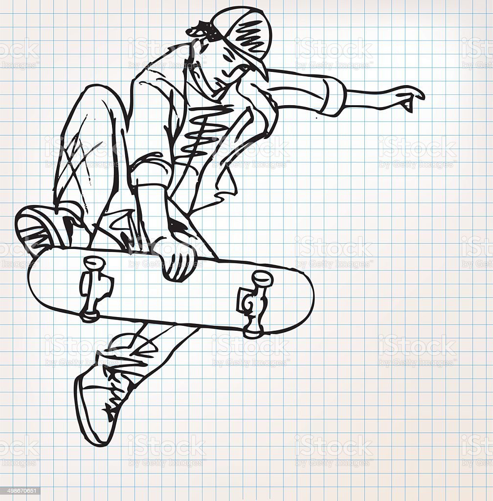 Скейтер рисунок карандашом