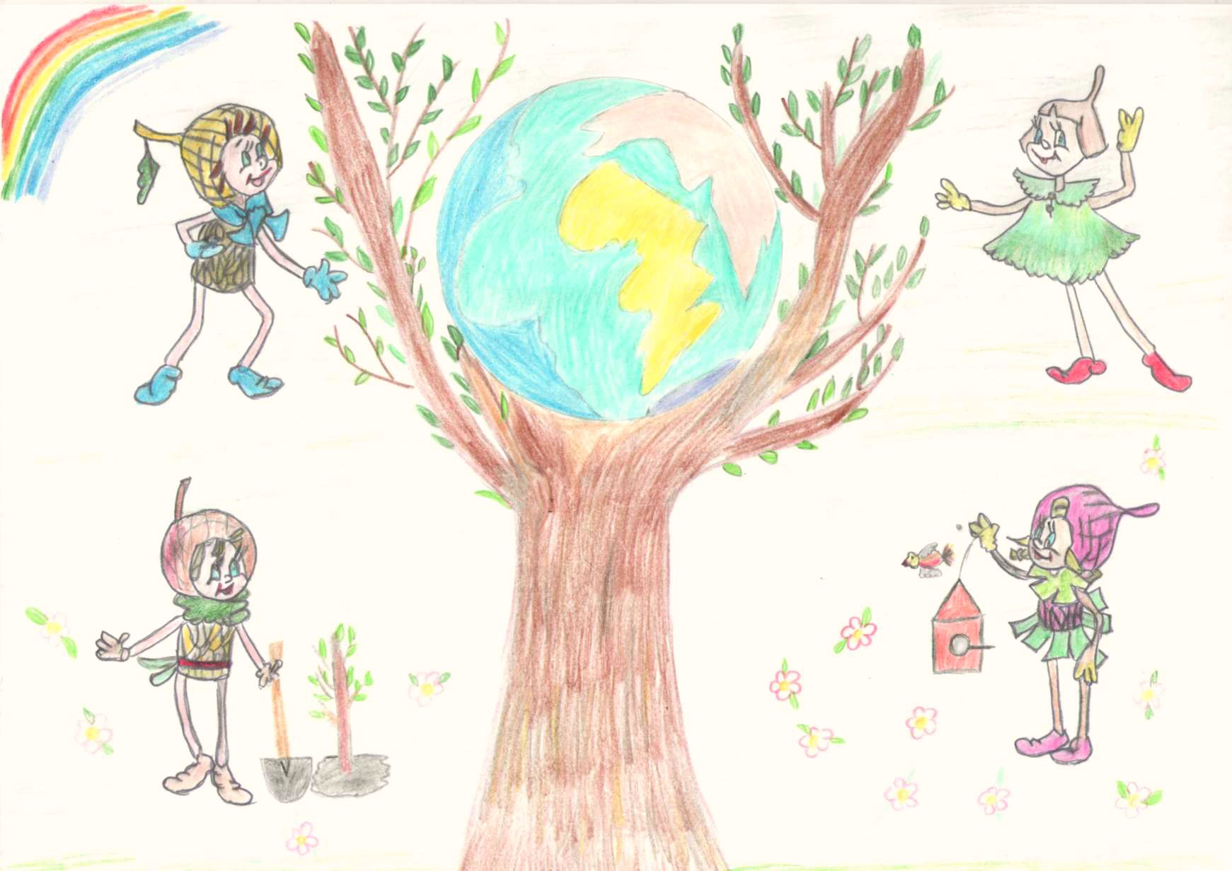 Рисунки по экологии для детей дошкольного возраста Эколята