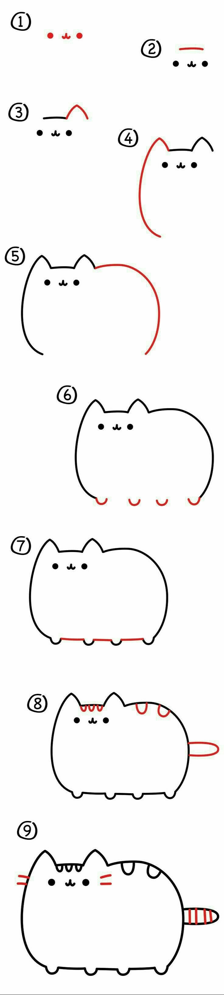 Поэтапное рисование кот Пушин