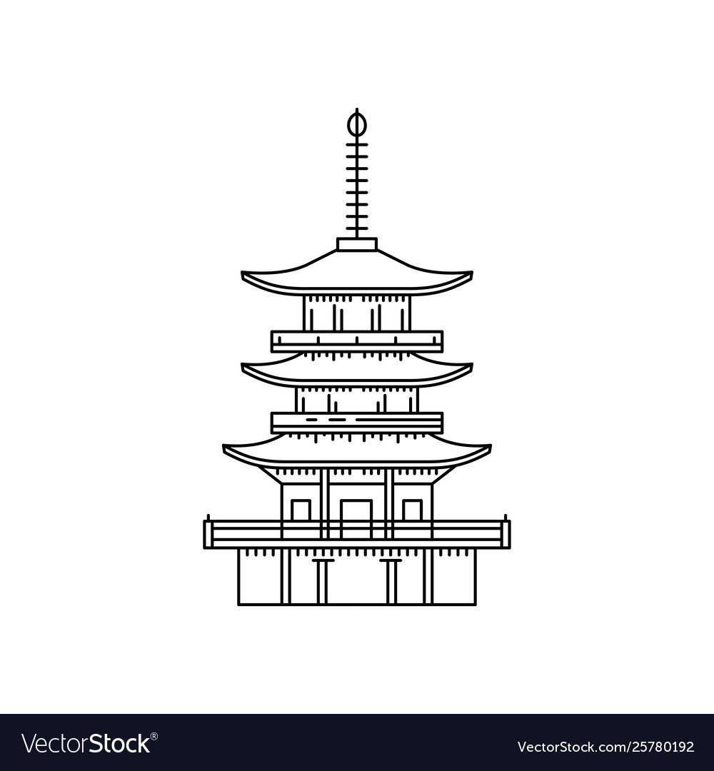 Японская пагода схематично
