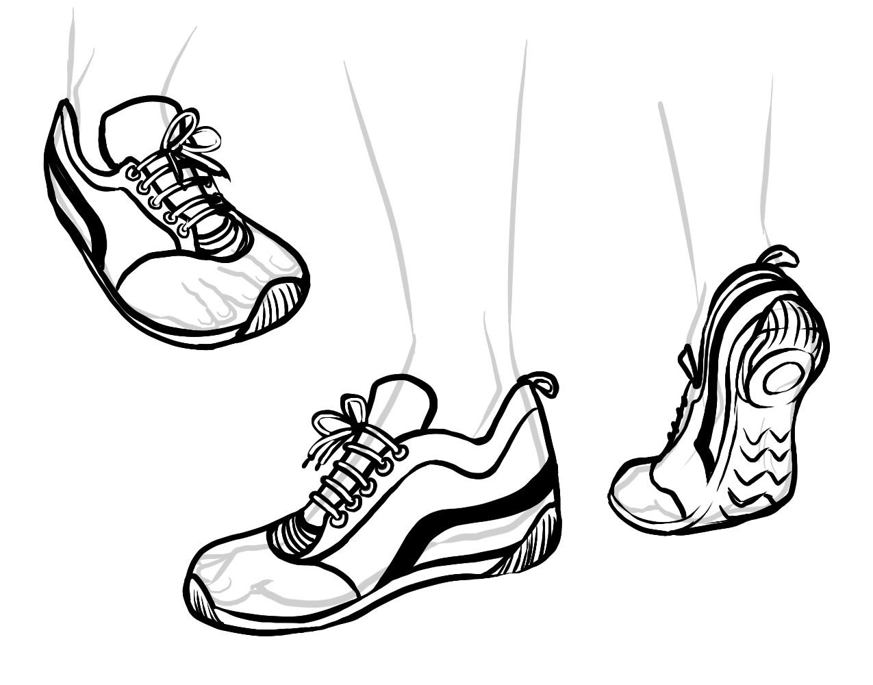 Рисование обуви спереди