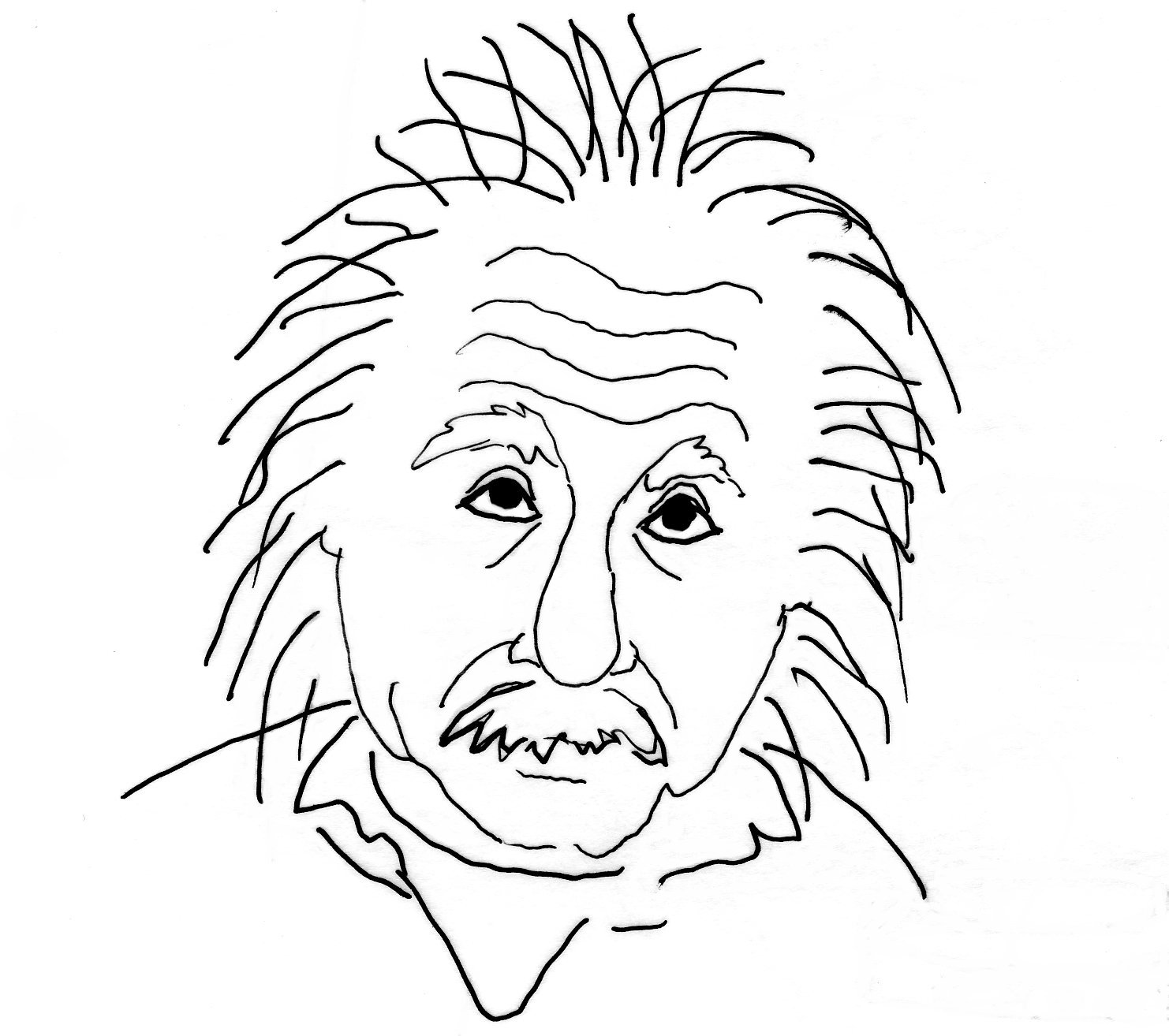 Альберт Эйнштейн карандашом