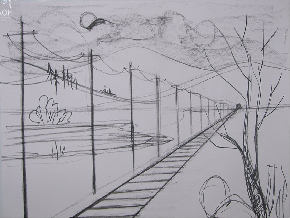 Пейзаж нарисовать карандашом 6 класс. "Линейная перспектива" - пейзаж "Тоскана". Наброски пейзажа. Перспектива рисунок. Пейзаж в перспективе карандашом.