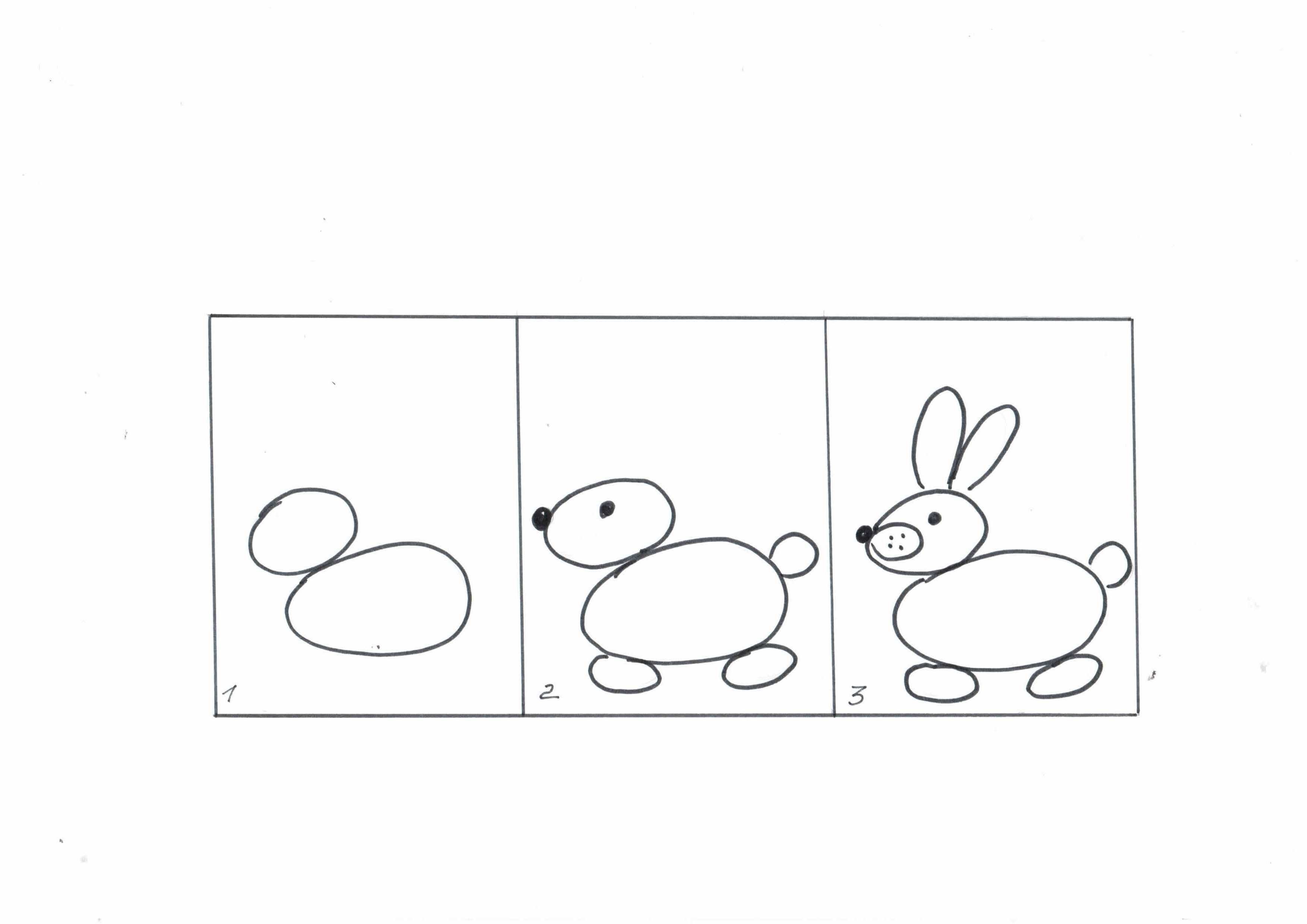 Схема рисования зайца в средней группе