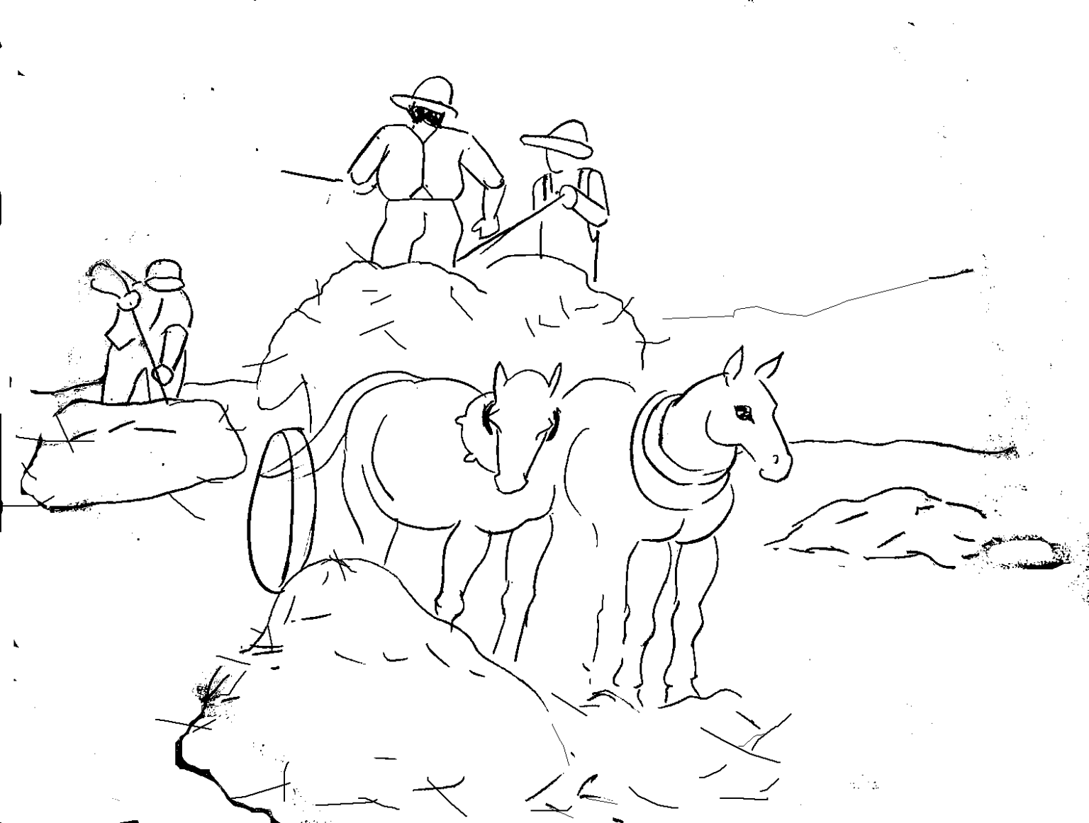 Рисунок на тему сенокос раскраска