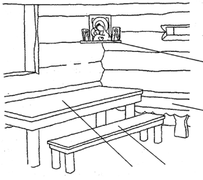 Интерьер избы рисунок поэтапно (47 фото)