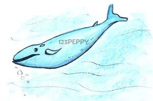 Синий кит рисунок карандашом поэтапно