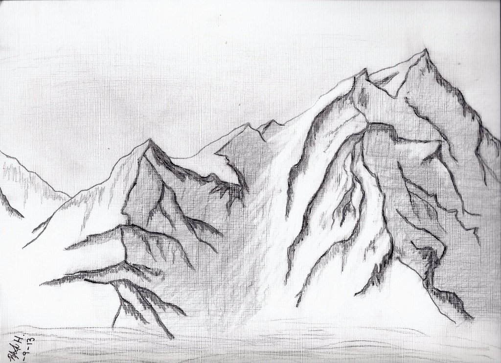 Склон горы рисунок