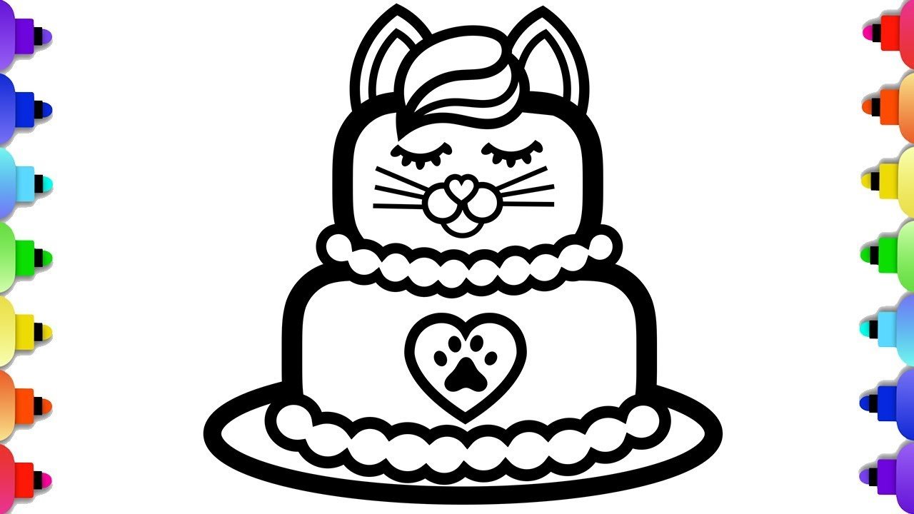 Тортик с нарисованным котом