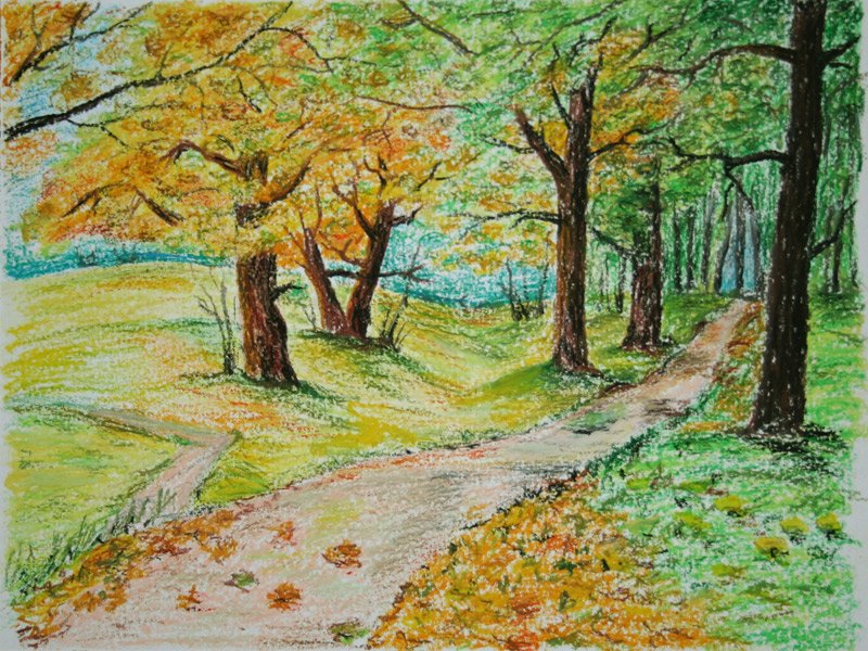 Рисунок начало осени легкий