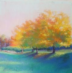 Осенний пейзаж масляной пастелью