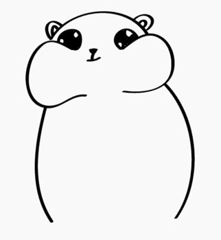 Хомячок картинка для детей раскраска