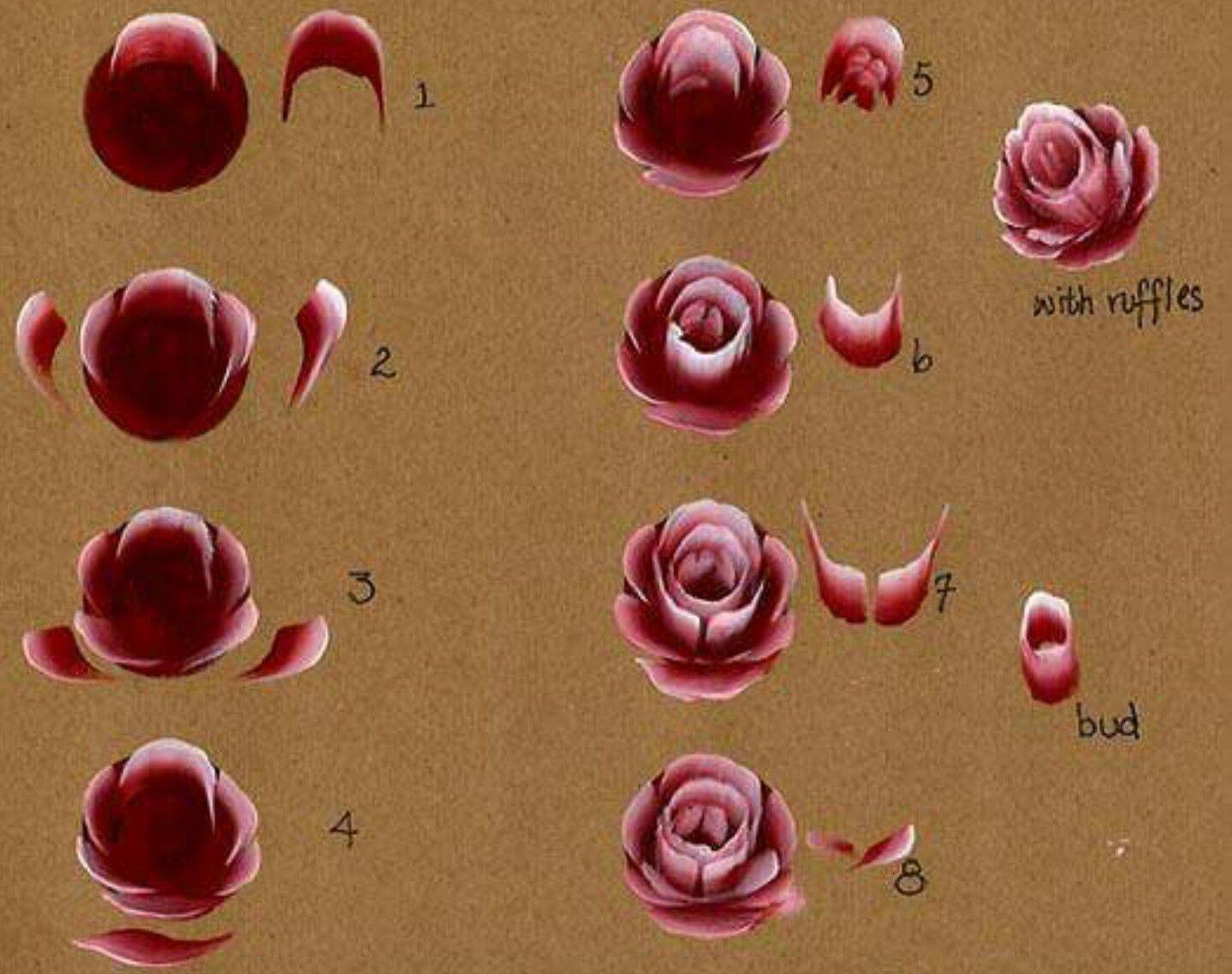 Китайская роспись роза пошагово