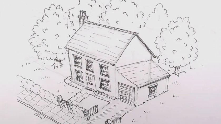 Картинки для срисовки легкие дом