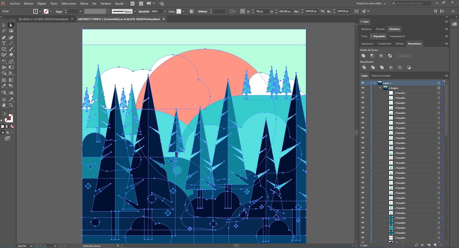 В каком режиме можно увидеть как будет выглядеть рисунок при печати в adobe illustrator