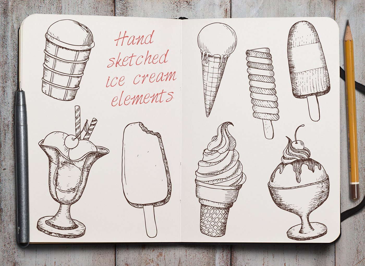 Рисунки скетч маркерами мороженое