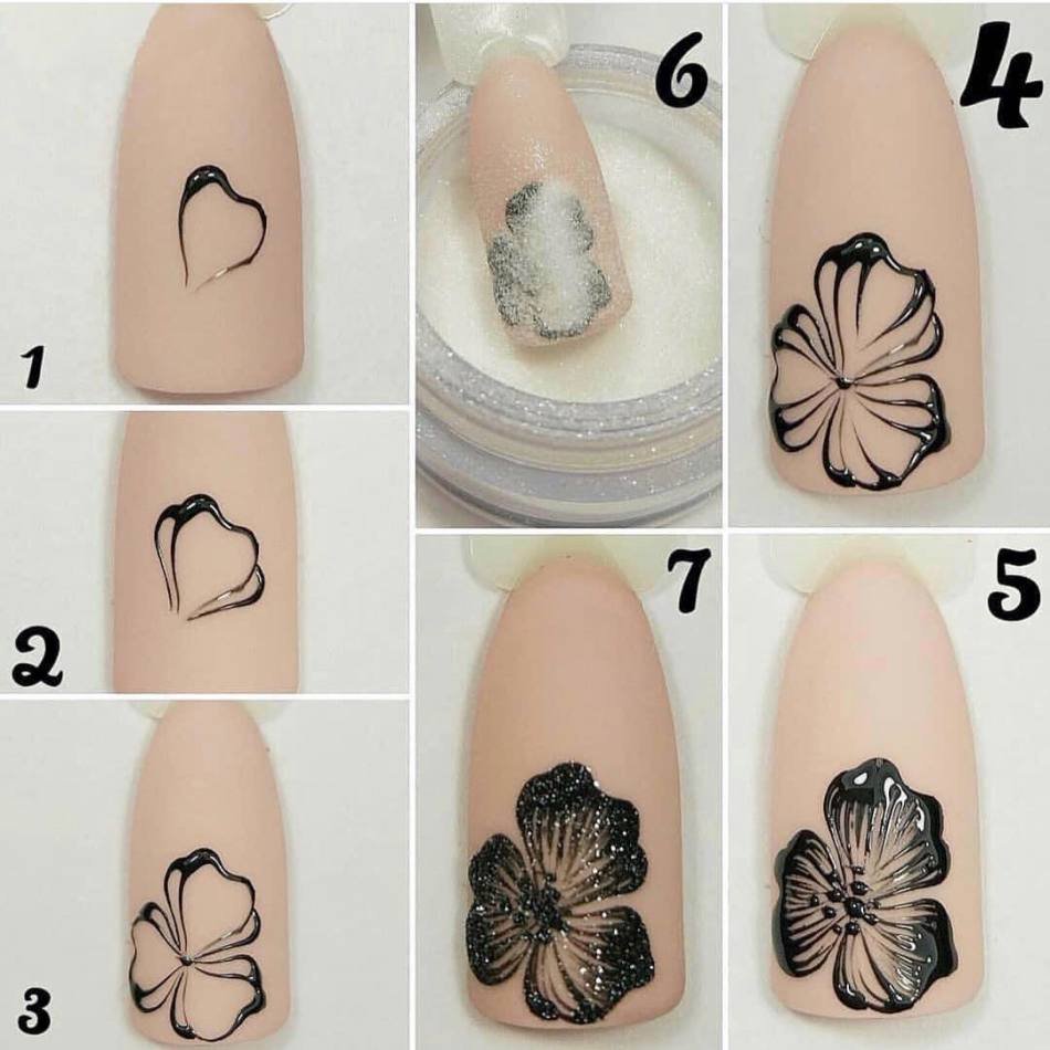 Цветы на ногтях дизайн пошагово