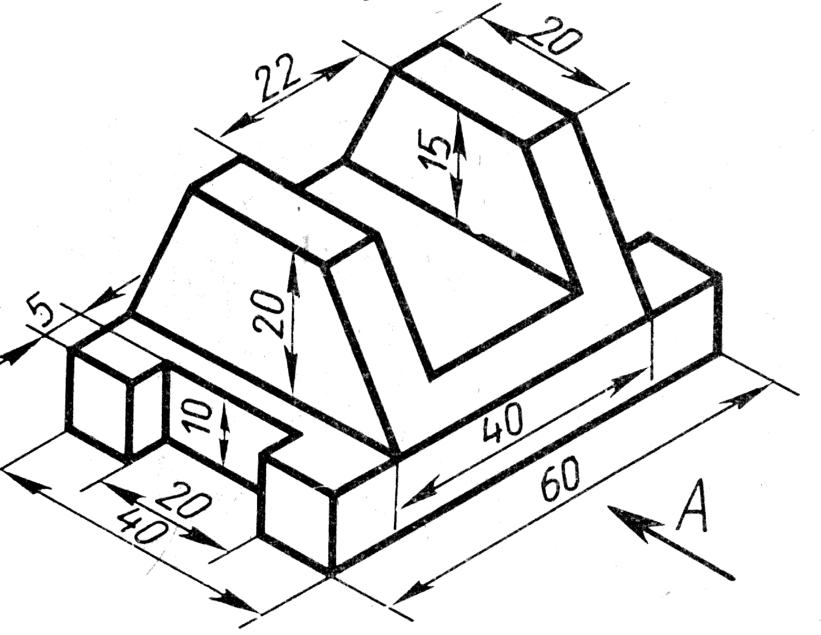 Аксонометрическая проекция детали 3 чертежа