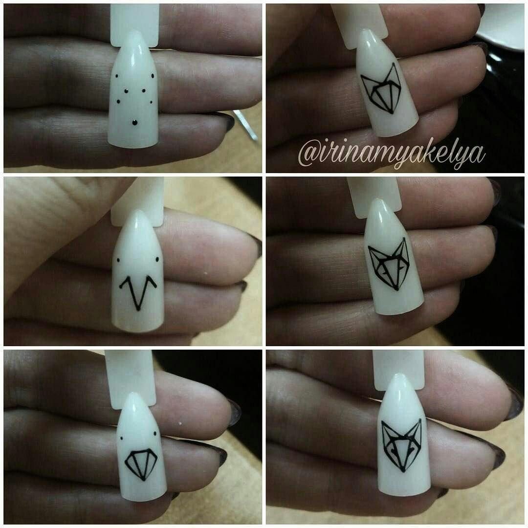 Геометрические рисунки на ногтях для начинающих