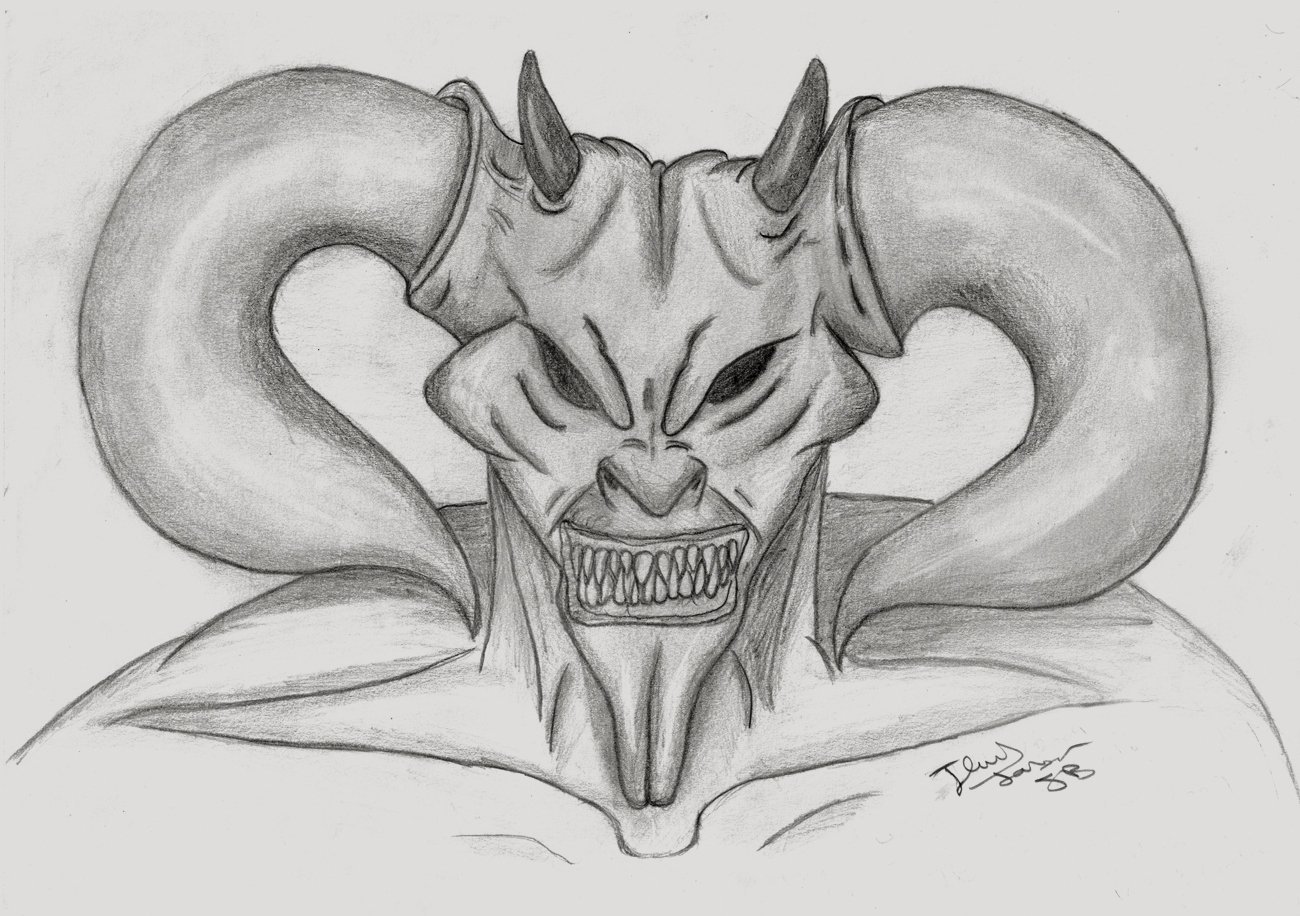 Дьявол рисунок карандашом