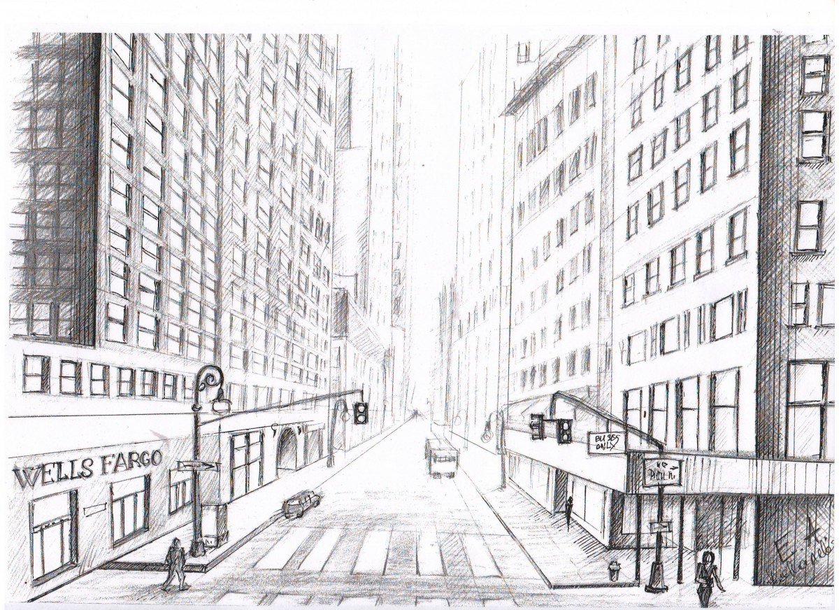 Нарисовать рисунок улицы. Городской пейзаж карандашом. Городской пейзаж в перспективе. Перспектива улицы. Перспектива рисунок.