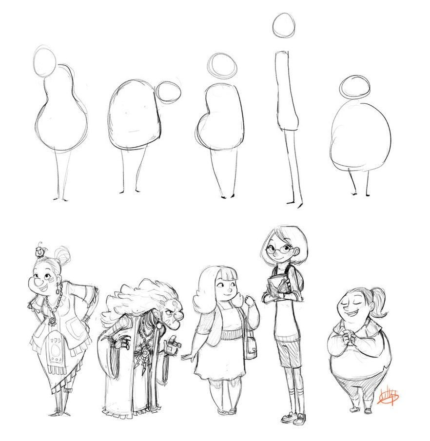 Скетчи для рисования персонажей