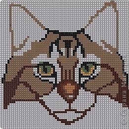 Мордочка кота по клеткам