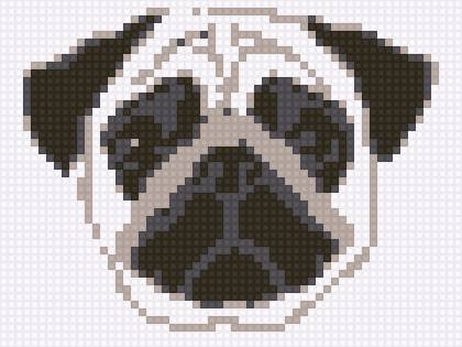 Мопс в клетке