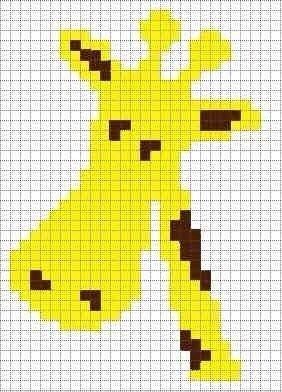 Жираф по клеточкам