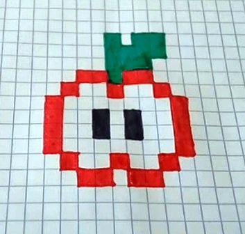 Рисунки в клетку фломастерами