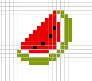 Рисование по клеточкам Арбуз